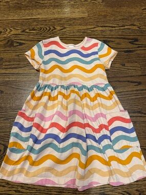 Hanna Andersson Girls' Short-Sleeve Wave Stripe Dress - Multicolor